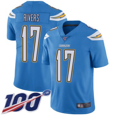 Los Angeles Chargers NFL Football Philip Rivers Electric Blue Jersey Men Limited #17 Alternate 100th Season Vapor Untouchable